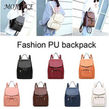 Vintage Solid PU Leather Backpacks for Women