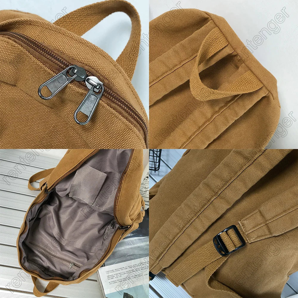 Vintage Canvas Women's Backpack Large Students School Bag Girls Travel