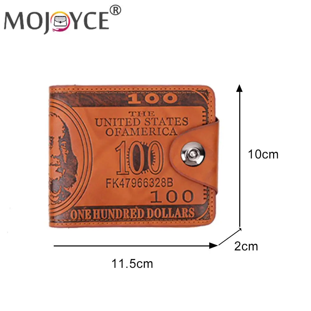Vintage Men's Bifold Mini Wallet PU Leather Zip Money Bag