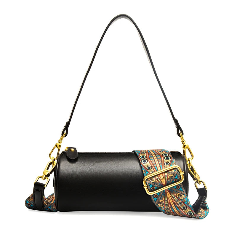 Vintage Solid Leather Small Ladies Handbag Shoulder Messenger Bags for Women