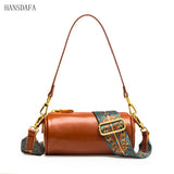Vintage Solid Leather Small Ladies Handbag Shoulder Messenger Bags for Women