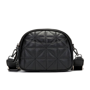 Vintage Solid Leather Shoulder Crossbody Bag for Women