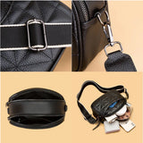 Vintage Solid Leather Shoulder Crossbody Bag for Women