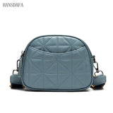 Vintage Solid Leather Shoulder Crossbody Bag for Women