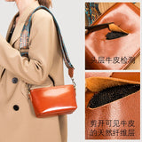 Vintage Cow Leather Small Shoulder Crossbody Bag for Women
