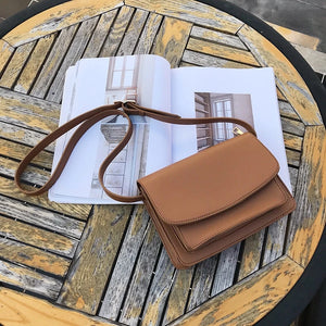 Vintage Leather Crossbody Bag For Women Casual Purses Small Shoulder Bag
