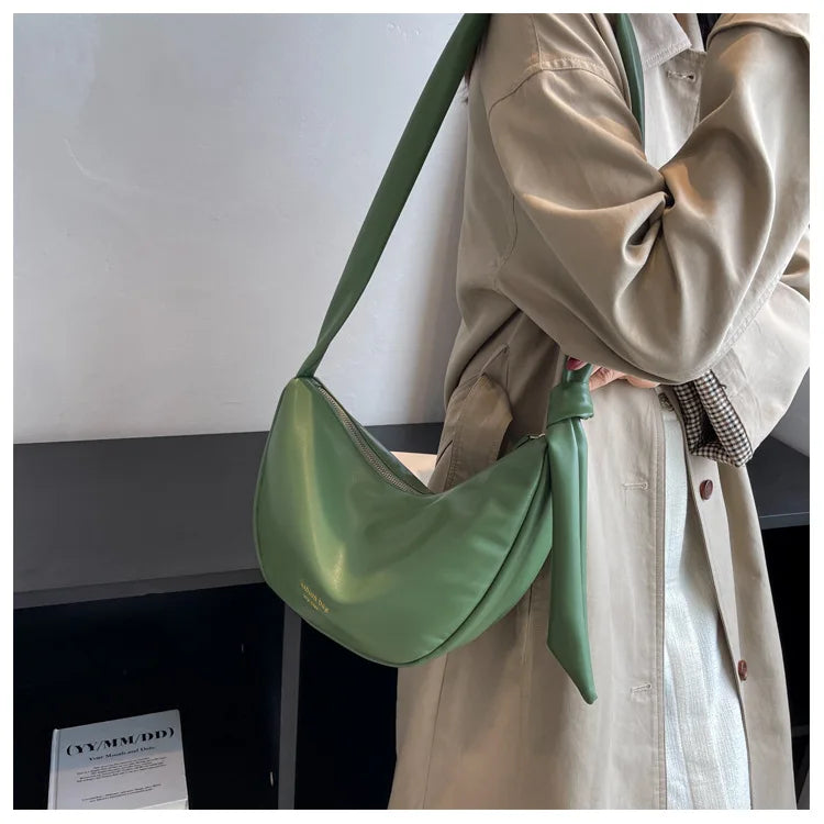 Vintage Leather Crossbody Bag for Women Shoulder Handbag Lady Purse
