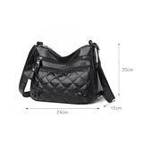 Vintage Leather Shoulder Bag Diamond Lattice Crossbody Purse