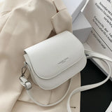 Vintage Solid Saddle Crossbody Bag PU Leather Women's Handbag