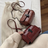 Vintage PU Leather Shoulder Messenger Bag Chain Crossbody