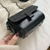 Vintage PU Leather Shoulder Messenger Bag Chain Crossbody
