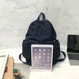 Vintage Solid String Backpack Multi-Pocket High Waterproof Nylon Book Bags