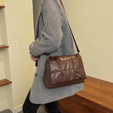 Vintage Space Shoulder Bags For Women Pu Leather Armpit Handbag Purse