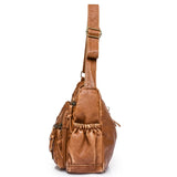Vintage Square Leather Women's Shoulder Bag Ladies Messenger Handbag