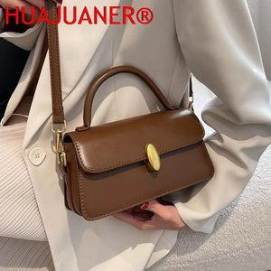 Vintage Square Shoulder Bags for Women Small Flap Messenger Handbag