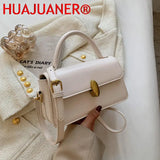 Vintage Square Shoulder Bags for Women Small Flap Messenger Handbag