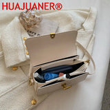 Vintage Square Shoulder Bags for Women Small Flap Messenger Handbag