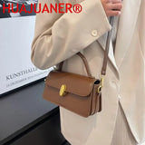 Vintage Square Shoulder Bags for Women Small Flap Messenger Handbag