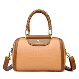 Vintage Stone Pattern Leather Shoulder Crossbody Bags Women