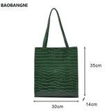 Vintage Stone Pattern Shoulder Bag For Women PU leather Totes Bag