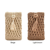 Vintage Straw Crossbody Phone Bag Women Small Purse Ladies Single Shoulder Pouch