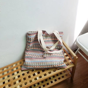 Vintage Striped Shoulder Bags Women Bohemian Style Underarm All-match
