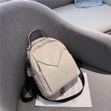 Vintage Style Leather Backpack for Teenager Girls Schoolbag