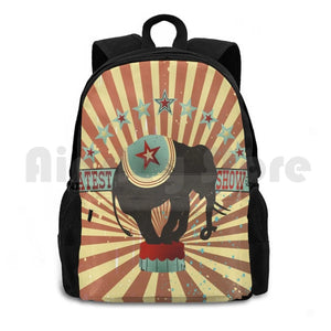 Vintage Circus Elephant Outdoor Hiking Backpack Waterproof
