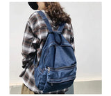 Vintage Style Jeans Backpacks Bags Large Size School Bags