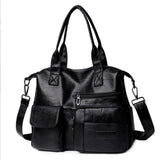 Vintage Style Shoulder Bag for Women PU Leather Big Casual Tote Handbag Women