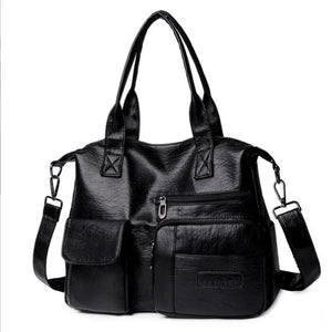 Vintage Style Shoulder Bag for Women PU Leather Big Casual Tote Handbag Women