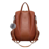 Vintage Style Women Backpack Pu Leather Girls Multifuncti...