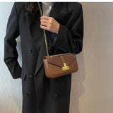 Vintage Suede PU Spliced Shoulder Bag Women Crossbody Retro Messenger Bag
