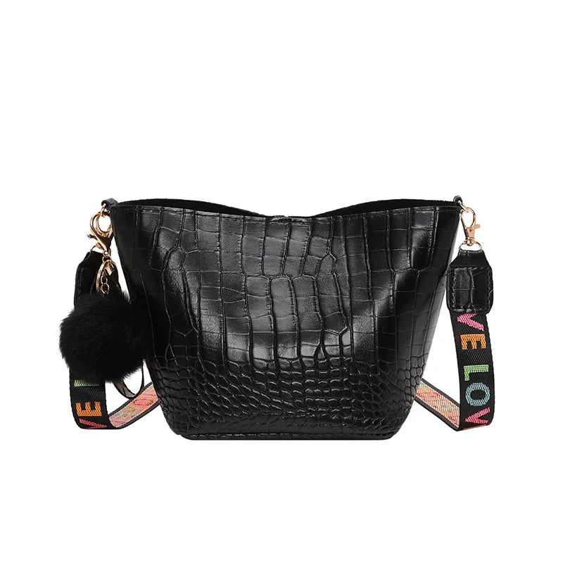 Vintage Summer Bucket Bag Women Shoulder Crossbody Purse