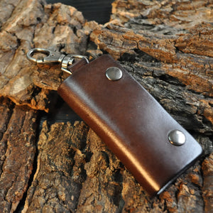 Vintage Leather Key Holder Housekeeper Key Organizer Keychain Wallet