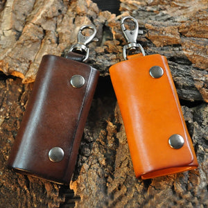 Vintage Leather Key Holder Housekeeper Key Organizer Keychain Wallet