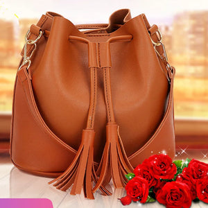Vintage Tassel Crossbody Bucket Bag Woman Bag Female Shoulder Handbags