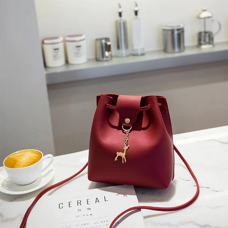 Vintage Tassel Crossbody Bucket Bag Woman Handbags