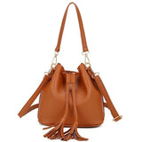 Vintage Tassel Crossbody Bucket Bag Woman Bag Female Shoulder Handbags