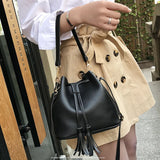 Vintage Tassel Crossbody Bucket Bag Woman Bag