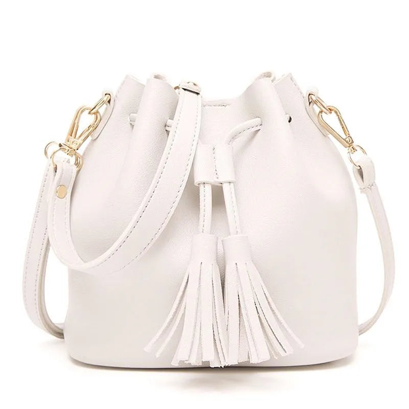 Vintage Tassel Crossbody Bucket Bag Woman Bag Female Shoulder Handbags