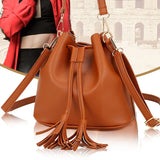 Vintage Tassel Crossbody Bucket Bag Woman Bag