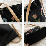 Vintage Floral Shoulder Bags Women Large Capacity Handbag Ladies