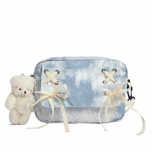 Vintage Tie-dye Bag Women Girl Shoulder Cross Body Straps