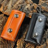Vintage Leather Key Holder Minimalist Keychain Case
