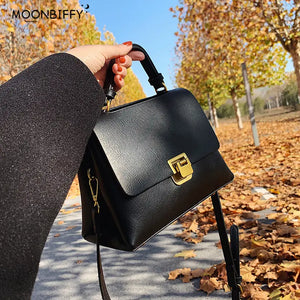 Vintage Winter PU Leather Tote Bag Women Handbag Mini Shoulder Messenger