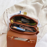Vintage Winter PU Leather Tote Bag Women Handbag Mini Shoulder Messenger