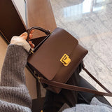 Vintage Winter PU Leather Tote Bag Women Handbag Mini Shoulder Messenger
