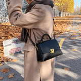 Vintage Winter PU Leather Tote Bag Women Handbag Mini Shoulder Messenger