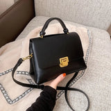 Vintage Winter PU Leather Tote Bag Women Handbag Mini Shoulder Messenger